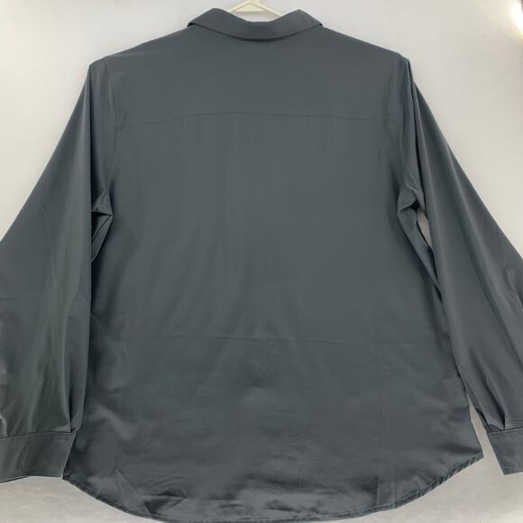 Columbia Solid Dark Gray Long Sleeve Button-Up Shirt Lightweight Size XL - Picture 2 of 15